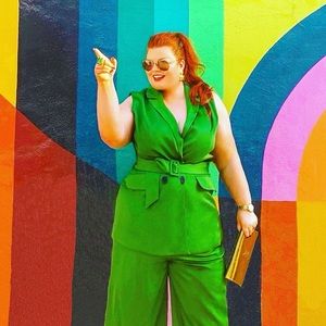 🌺CLOSET CLOSING 🌺Green vest sleeveless blaqzer & pants suit ELOQUII